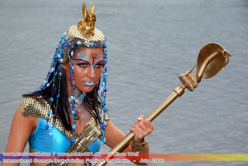 People, Portrait, Fashion, Bodypainting, Studio oder Outdoor - &nbsp;: German Bodypainting Festival 2006: Kategorie: Facepainting, Thema: &Auml;gypten, 5.ter Platz Model Laura