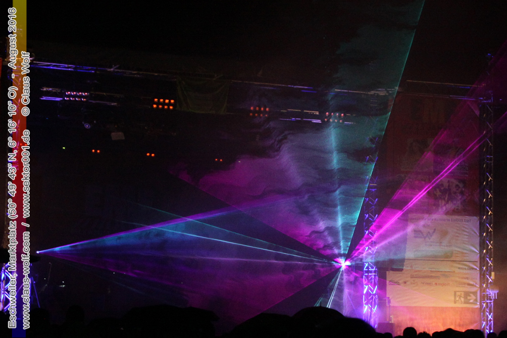 Eschweiler Music Festival 2016 - &nbsp; Die Lasershow am Abend des 20.08.2016