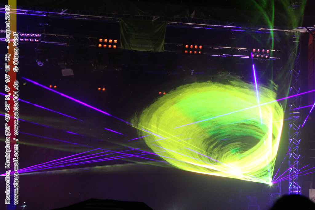 Eschweiler Music Festival 2016 - &nbsp; Die Lasershow am Abend des 20.08.2016